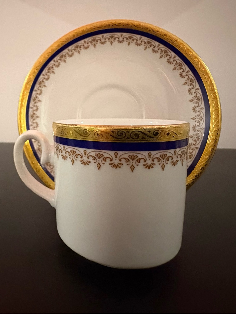 Tirschenreuth Porcelain
Demitasse Cup & Saucer
Bavaria Germany cobalt blue gold - Picture 5 of 10